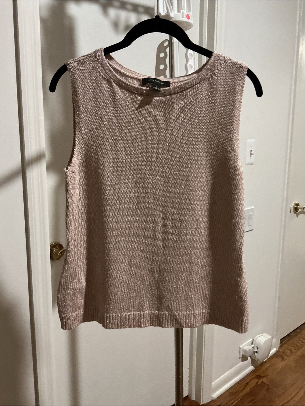 Ann Taylor Sleeveless Knit Tank - Light Blush